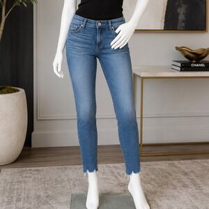 rag & bone Womens Skinny Jeans Flint Blue Raw Hem Size 27